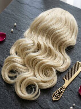 Blonde Wavy Costume Wig – Hollywood Retro Waves for Halloween & Cosplay